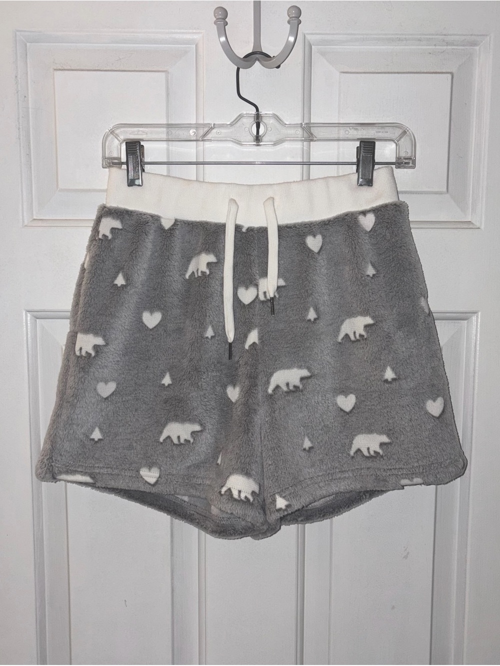 NWT dylan Gray Plush Bear & Heart Print Lounge PJ Shorts